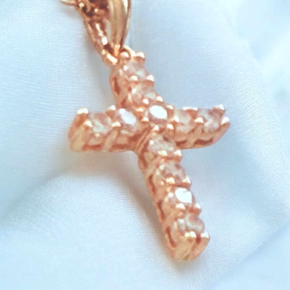 Premier Designs Rhinestone Cross Necklace Adjustable Chain 16" to 20" - Picture 9 of 15